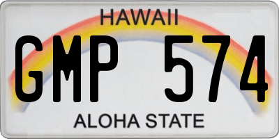 HI license plate GMP574