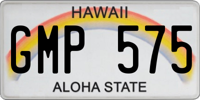 HI license plate GMP575