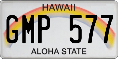 HI license plate GMP577