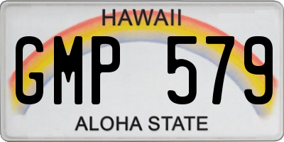 HI license plate GMP579