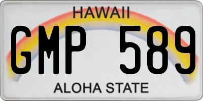 HI license plate GMP589