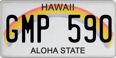 HI license plate GMP590