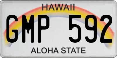 HI license plate GMP592