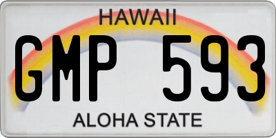 HI license plate GMP593