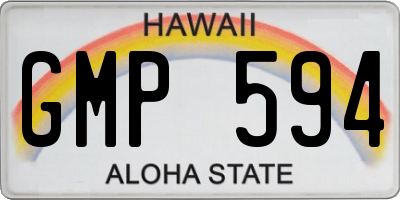 HI license plate GMP594