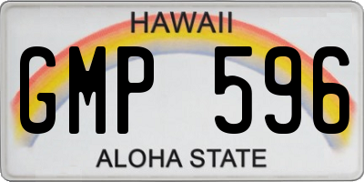 HI license plate GMP596