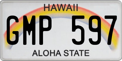 HI license plate GMP597
