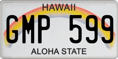 HI license plate GMP599