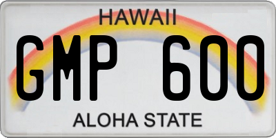 HI license plate GMP600