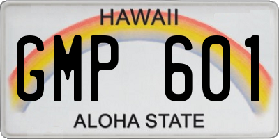 HI license plate GMP601