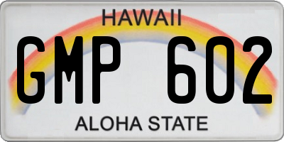 HI license plate GMP602