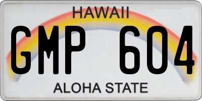 HI license plate GMP604