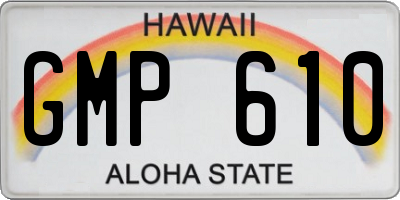 HI license plate GMP610