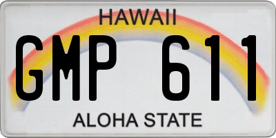HI license plate GMP611