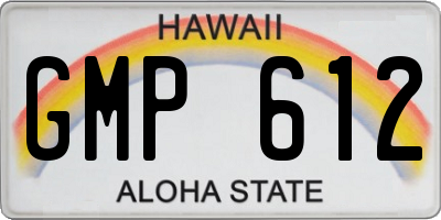 HI license plate GMP612