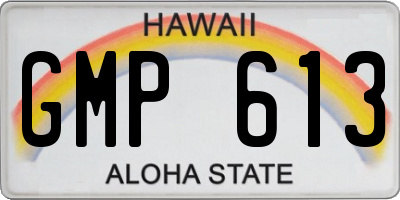 HI license plate GMP613