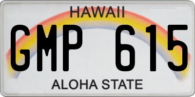 HI license plate GMP615