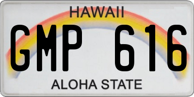 HI license plate GMP616