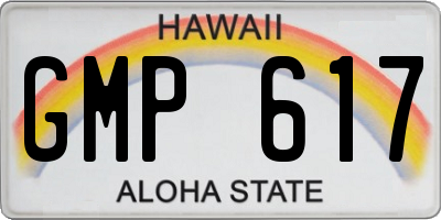 HI license plate GMP617