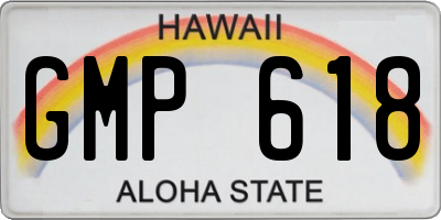 HI license plate GMP618