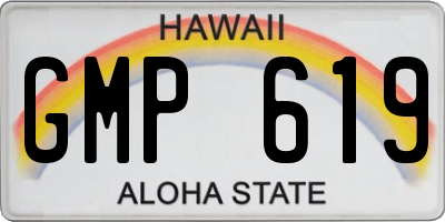 HI license plate GMP619