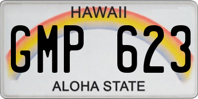 HI license plate GMP623