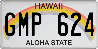 HI license plate GMP624