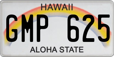HI license plate GMP625