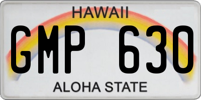 HI license plate GMP630