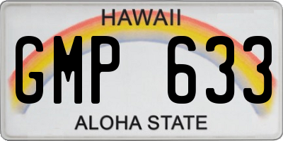 HI license plate GMP633