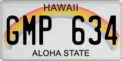 HI license plate GMP634