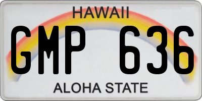 HI license plate GMP636