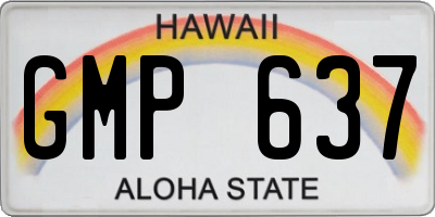 HI license plate GMP637