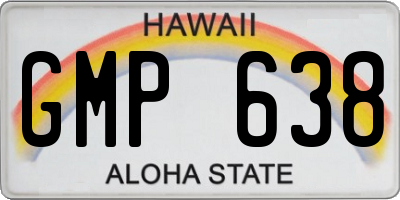 HI license plate GMP638