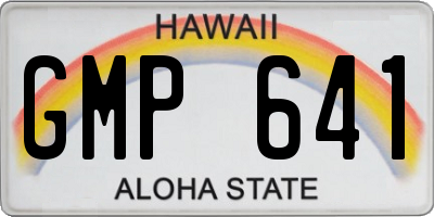 HI license plate GMP641