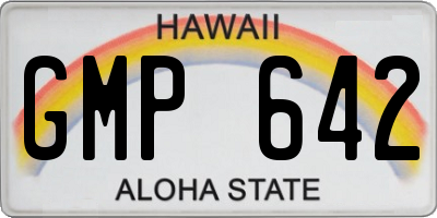 HI license plate GMP642