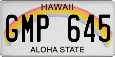 HI license plate GMP645