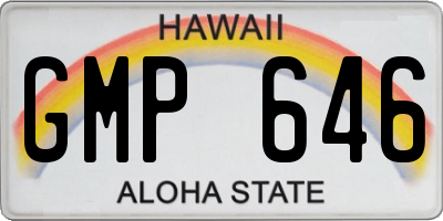 HI license plate GMP646