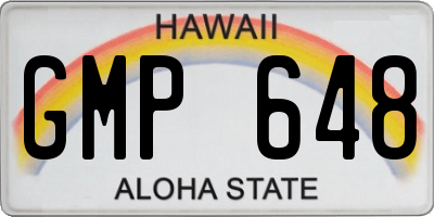 HI license plate GMP648