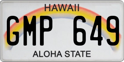 HI license plate GMP649