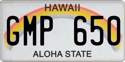 HI license plate GMP650