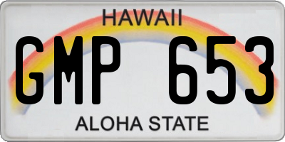 HI license plate GMP653