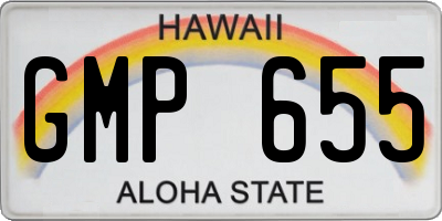 HI license plate GMP655