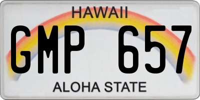 HI license plate GMP657