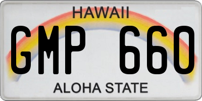 HI license plate GMP660