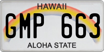 HI license plate GMP663