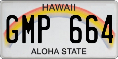 HI license plate GMP664