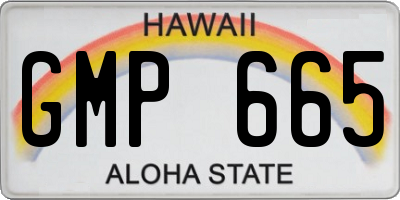 HI license plate GMP665