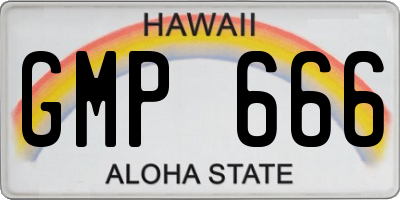 HI license plate GMP666