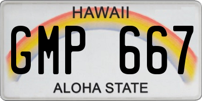 HI license plate GMP667